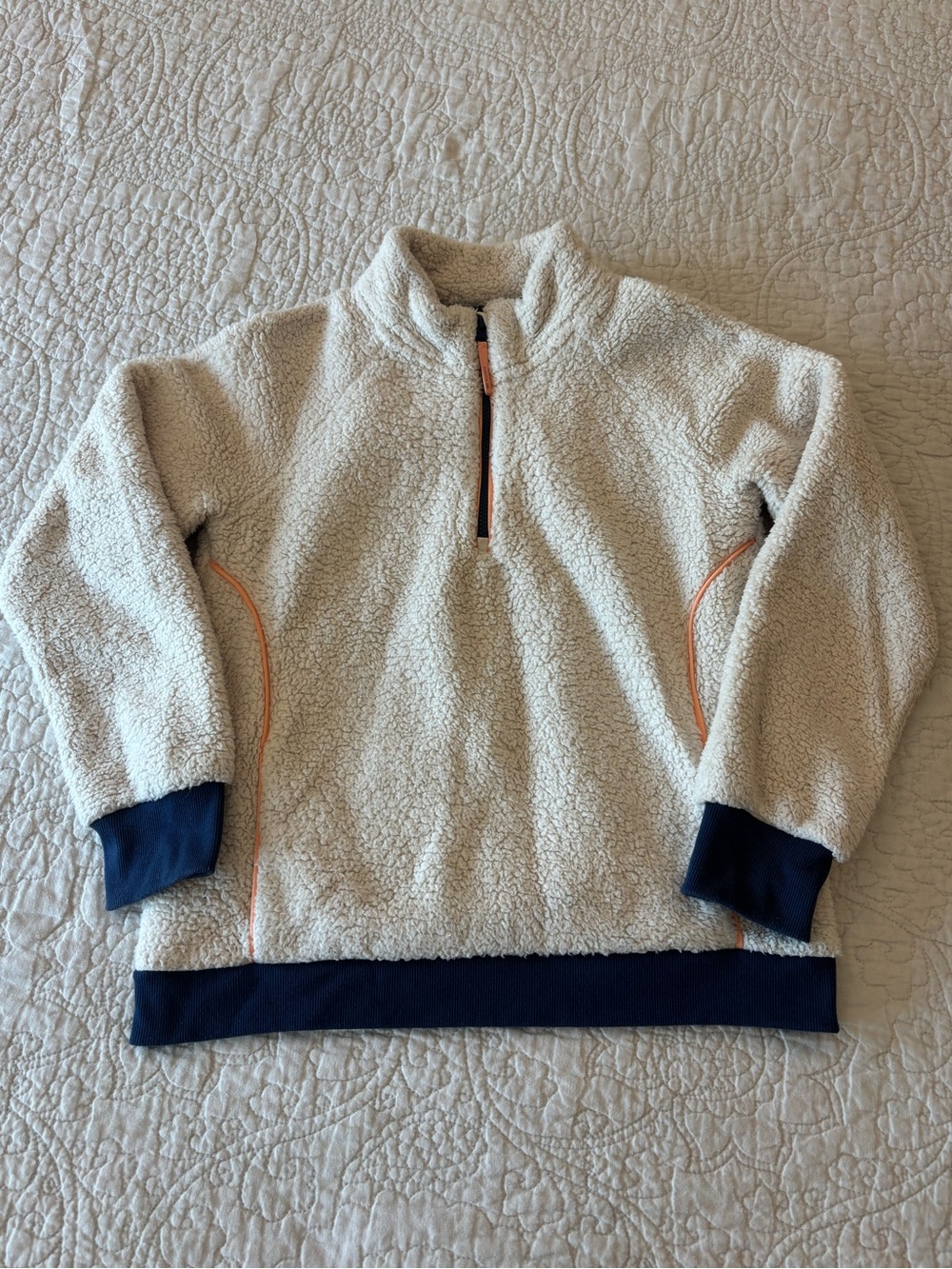 Athleta Girl’s Cream Sherpa Half-Zip Pullover - XL (14)